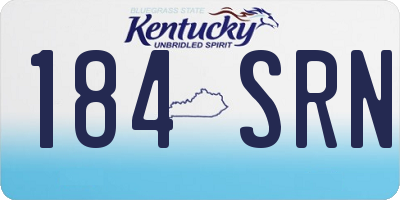 KY license plate 184SRN