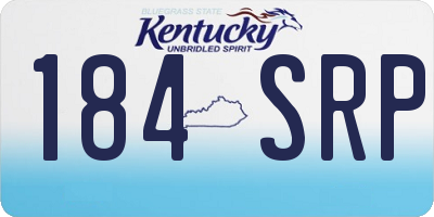 KY license plate 184SRP
