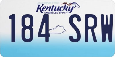 KY license plate 184SRW