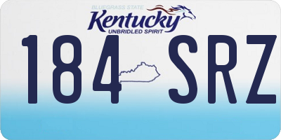 KY license plate 184SRZ