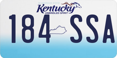 KY license plate 184SSA