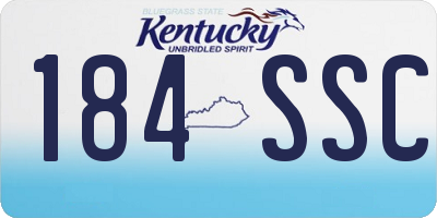 KY license plate 184SSC