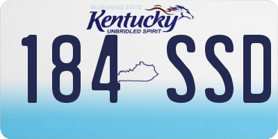 KY license plate 184SSD