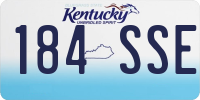 KY license plate 184SSE