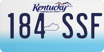 KY license plate 184SSF