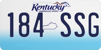 KY license plate 184SSG