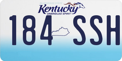 KY license plate 184SSH