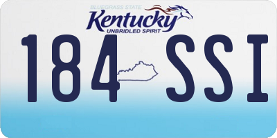 KY license plate 184SSI