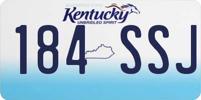 KY license plate 184SSJ