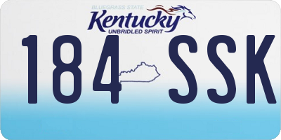KY license plate 184SSK