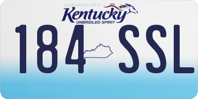 KY license plate 184SSL