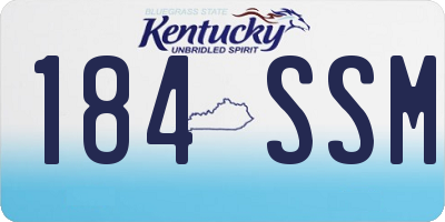 KY license plate 184SSM