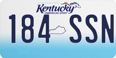 KY license plate 184SSN