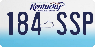 KY license plate 184SSP