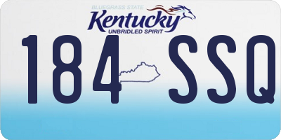 KY license plate 184SSQ