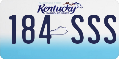 KY license plate 184SSS