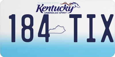 KY license plate 184TIX