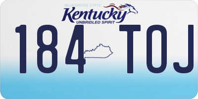 KY license plate 184TOJ