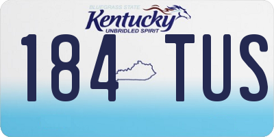 KY license plate 184TUS