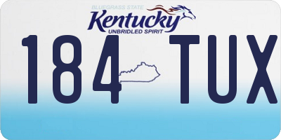 KY license plate 184TUX