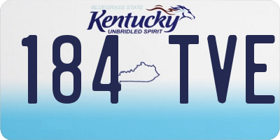 KY license plate 184TVE