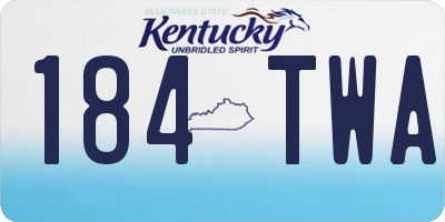 KY license plate 184TWA