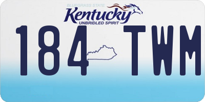 KY license plate 184TWM
