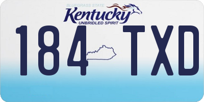 KY license plate 184TXD