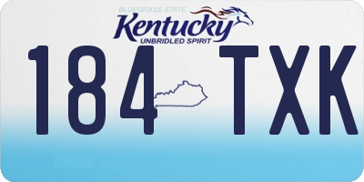 KY license plate 184TXK