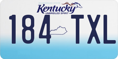 KY license plate 184TXL