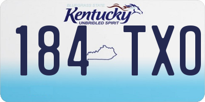 KY license plate 184TXO