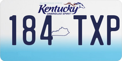 KY license plate 184TXP
