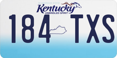 KY license plate 184TXS