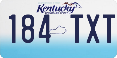 KY license plate 184TXT