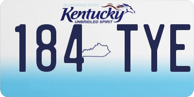 KY license plate 184TYE