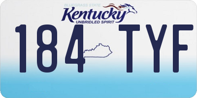 KY license plate 184TYF