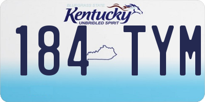 KY license plate 184TYM