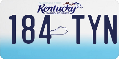KY license plate 184TYN