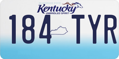 KY license plate 184TYR
