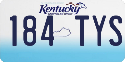 KY license plate 184TYS