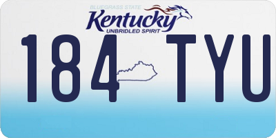 KY license plate 184TYU