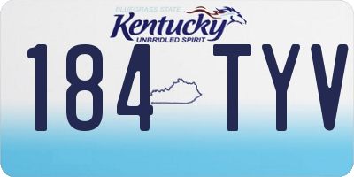 KY license plate 184TYV