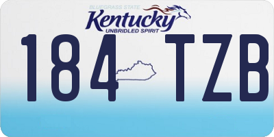 KY license plate 184TZB