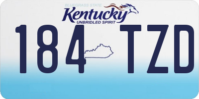 KY license plate 184TZD