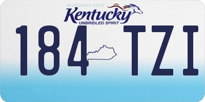 KY license plate 184TZI