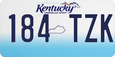 KY license plate 184TZK