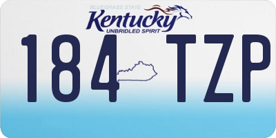 KY license plate 184TZP