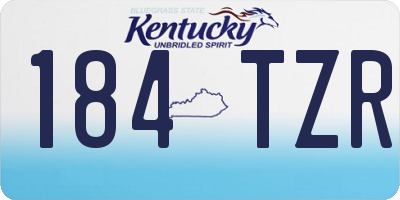 KY license plate 184TZR