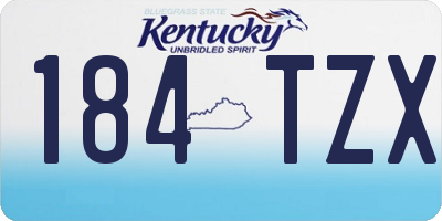 KY license plate 184TZX