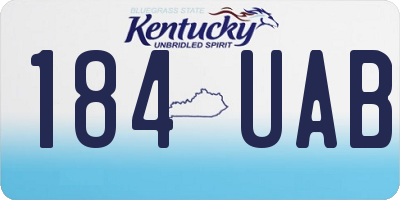 KY license plate 184UAB